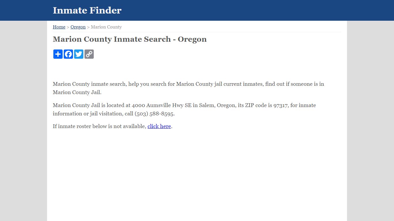 Marion County Inmate Search - Oregon
